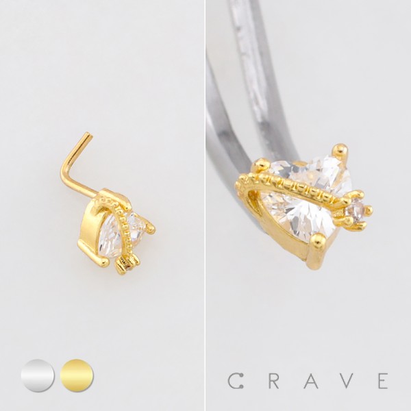 CELESTIAL HEART PLANET 316L SURGICAL STEEL L-SHAPE NOSE RING CELESTIAL HEART PLANET 316L SURGICAL STEEL L-SHAPE NOSE RING